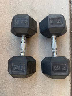 50 pound dumbbell set rubber coated