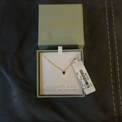 New Argento Vivo Heart Necklace Gold Colored