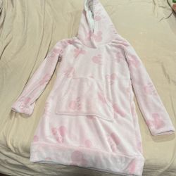 Disney Kid Minnie Mouse Fleece Lounge Hoodie Pink Size Small