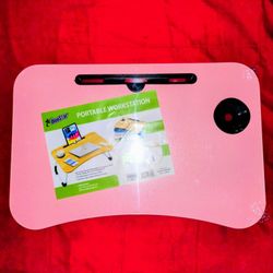 New Pink Portable & Foldable Table Workstation For Laptop & Drink