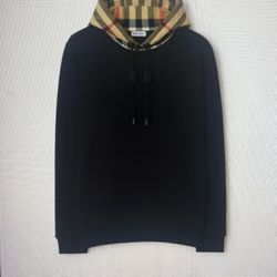 Burberry Check Hood Cotton Hoodie