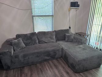 Ovios 104" Modular Couch with Chaise and 49" Boneless Chaise Lounge - L-Shaped Sectional Sofa Set