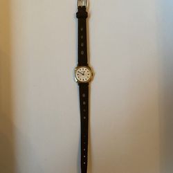 vulcain brown watch gold rim