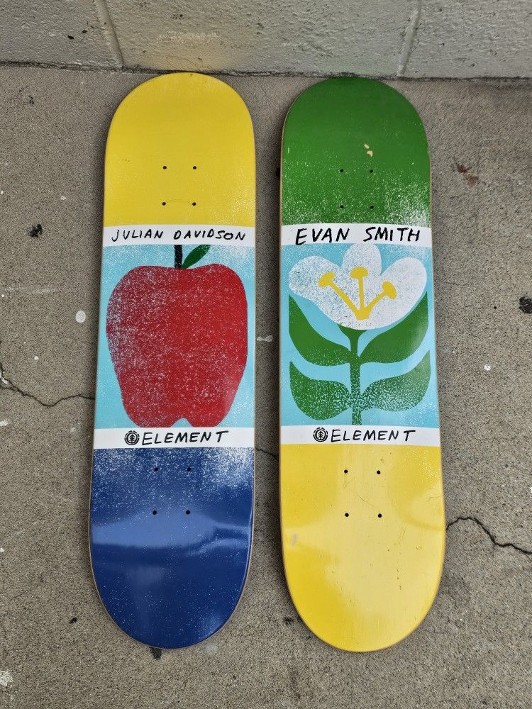 evan smith & Julian Davidson Pair element skateboard deck