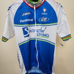 Nalini Cycling Jersey Men’s Size 5 Full Zip Short Sleeve Blue White Italy