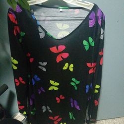2xlarge Long Sleeved Butterfly Blouse New