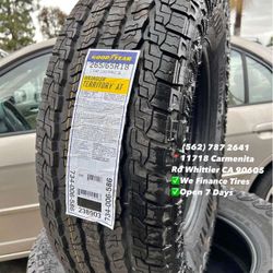 265/65/18 A/T Goodyear Todo Terreno Set of Tires Installed and Balanced Set de Llantas Nuevas Instaladas y Balanceadas