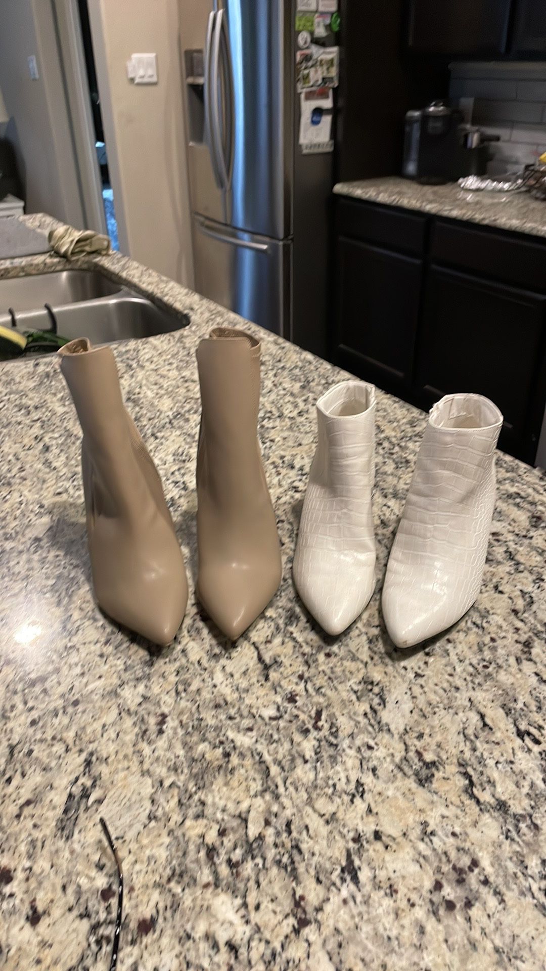 Beige Boots And White 