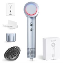 High-Speed lonic Hair Dryer, 1500w Professional Blow Dryer With Diffuser, 110,000 Rpm For Fast Drying, 4 Temps/2 Speeds, Thermo-Control, Ideal For Wom