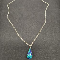 925 Sterling Silver Pendant With Azurmalachite Stone