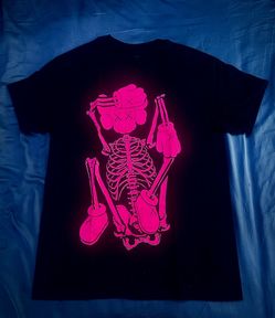 KAWS Pink Skeleton tee