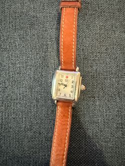 Michele Deco Mini Watch Brown Leather Strap