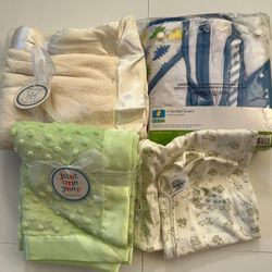Baby Blanket & Bath Bundle – 4 Piece, NWT • Koala Baby, Carter’s, Hooded Towels,  Sleep Sack