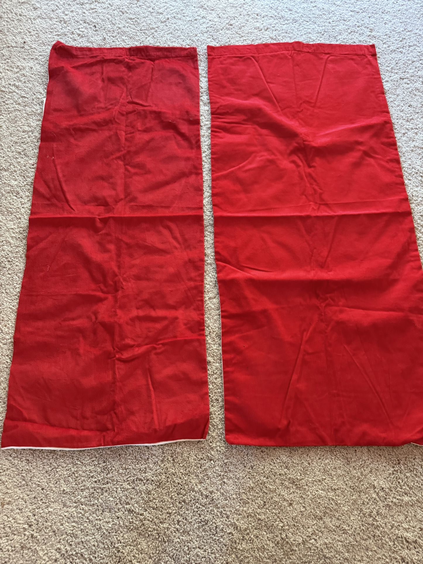 Vintage Red Velvet Curtains Fabric READ DESCRIPTION