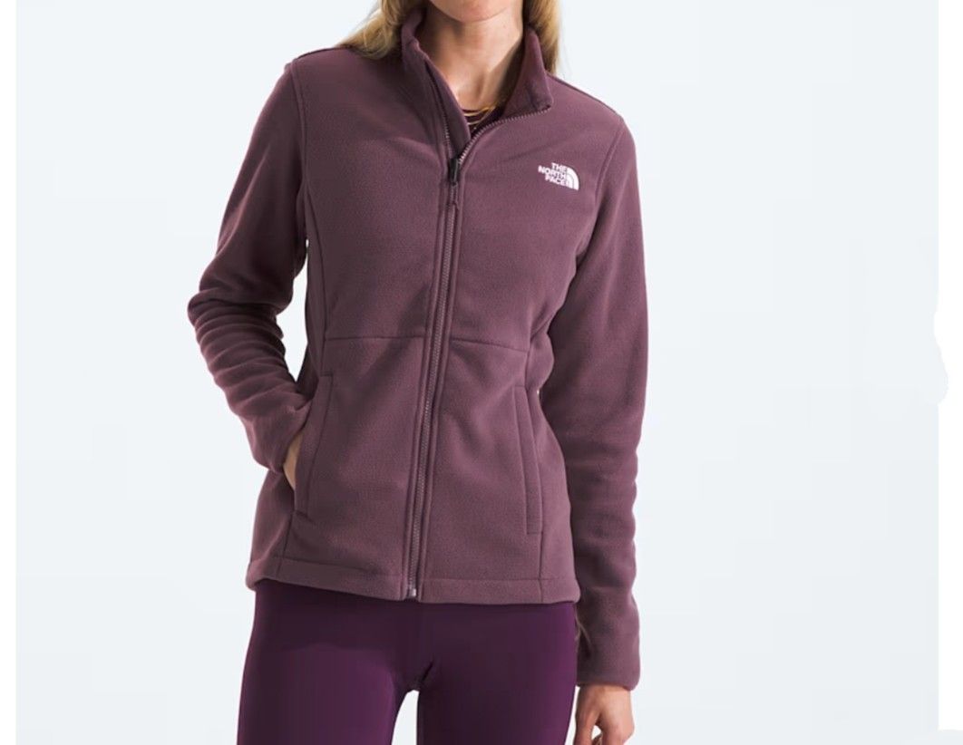 The North Face Burgundy Mauve Fleece Suede Zip Up Jacket 
