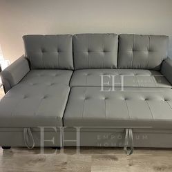 Grey Sofa Sleeper Pullout Bed Sectional Available In Grey Or Black 