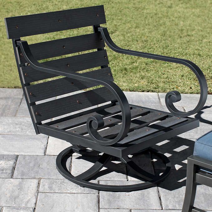 Sunvilla Patio Furniture Reserve 7 Piece Deep Seating Set, 2 swivel Chairs 2 Tables Beige