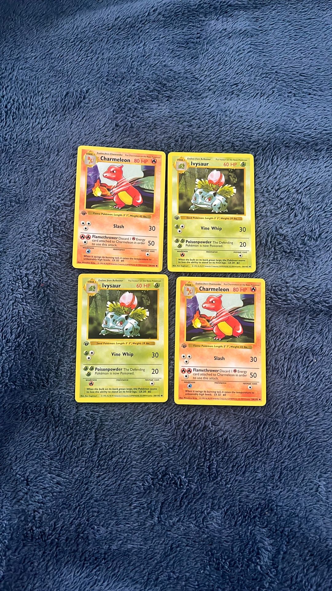 Shadowless Charmeleon & Ivysaur 1st Edition
