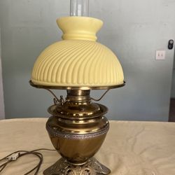 Antique B&H Bradley $ Hubbard Electrified Kerosene Oil Lamp