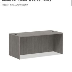 Alera Valencia Series Straight Front Desk Shell, 65" x 29.5" x 29.63", Gray