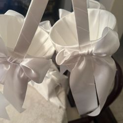 Two Flowers Girl Basket One Pillow One Full Box Silke Flowers Very Elegant Beautiful Use Only One Time For My Son Wedding Each $10 All $35 OBO 