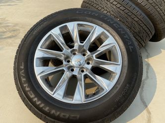 2020 Chevy Silverado wheels LTZ Tahoe rims GMC Yukon Denali Continental 275/60/20 98% tread