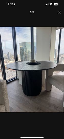 Modern round black table