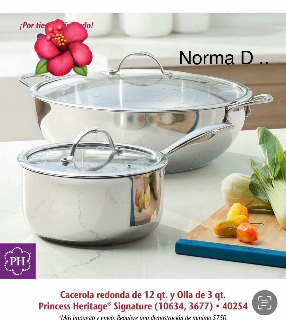 Set de olla de 3 qts y cacerola de 12 qts heritage signature nuevas en sus cajas ๐บ princess house ๐บ
