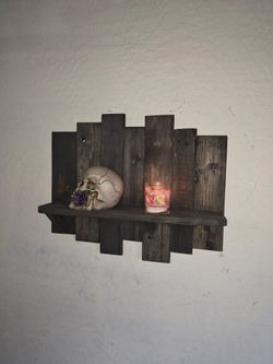 Hand made Smokey gray wall art/shelf