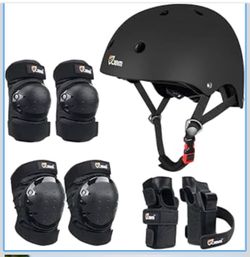 New JBM Adult & Kid Skating Protective Gear Set for Beginner to Advanced, Skateboard Helmet Knee and Elbow Pads with Wrist Guards for Inline Roller Sk
