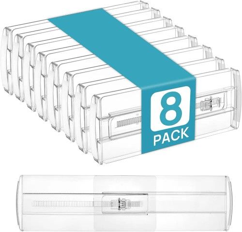 Vtopmart 8 Pack Drawer Dividers for Clothes, 4" High 10.2"-16.6" Adjustable Expandable Dresser Drawer Organizer, Clear Plastic Separators for Dresser,
