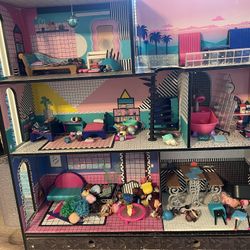 LOL DOLL HOUSE AND ACCESSORIES AND DOLLS