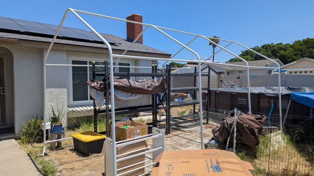 FREE : 10 X 17 TENT CAR CANOPY - METAL FRAME ONLY!