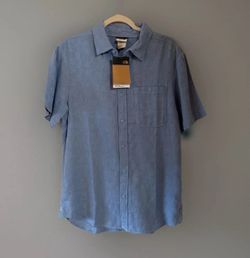 The North Face Men’s Loghill Jacquard Short Sleeve Shirt Medium Light Blue NWT