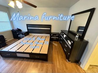 Black Bedroom Set with Storage Bed