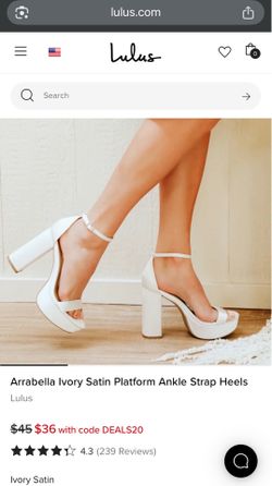 Lulus Satin Ivory White Platform heels (size 7)