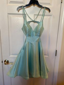 Aqua color Women's Cocktail Dress with Strappy Back Size 0