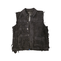 Chaleco negro estilo punk