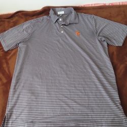 peter millar collegiate USC Hemlock Performance Jersey Polo L iron striped $140