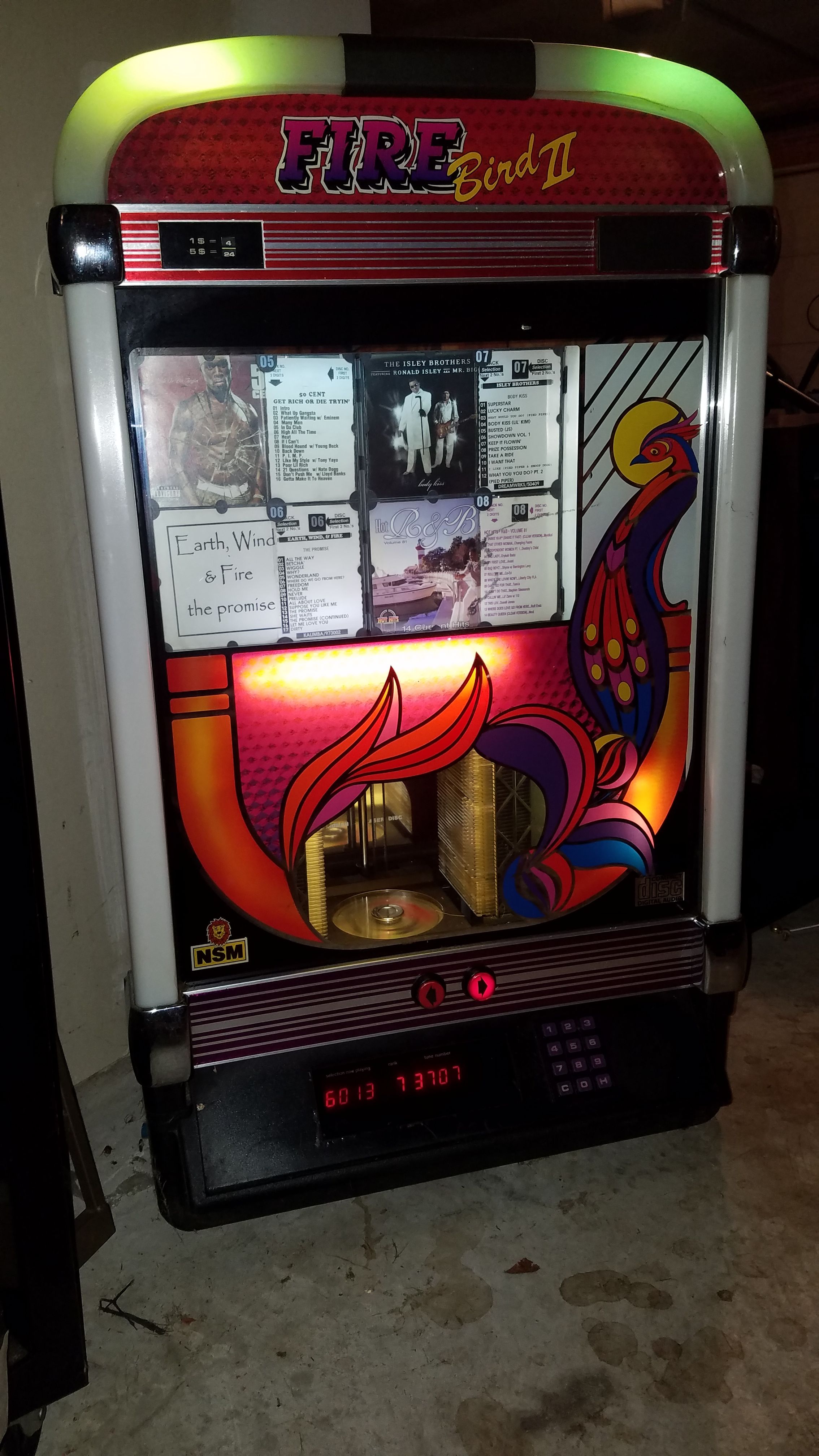 Nsm firebird 2 cd wallbox jukebox holds 100 cds sounds great