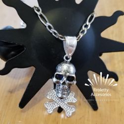 Sterling Silver 925 Skull Necklace