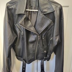 Black Leather Jacket Max Studio London 