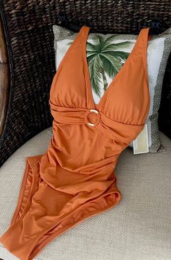 Michael Kors Orange One-Piece Swimsuit