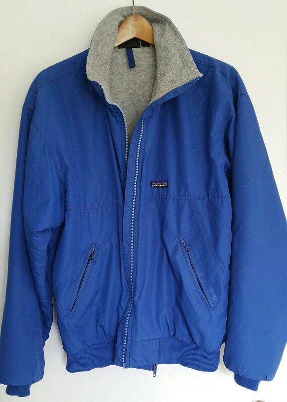 Made In USA Patagonia blue fleece lined large jacket