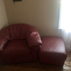 Red Couch With Pull Out Bed And Love Seat