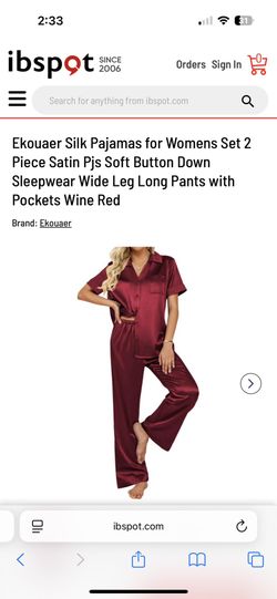 Ekouaer Womens Satin Pajamas Set women’s M
