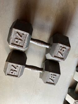 2 -- 75 pound dumbbells