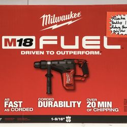 Milwaukee M18 18V Fuel Brushless 1 9/16” SDS-Max Rotary Hammer Tool Only New 