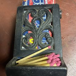 Old rot iron match dispenser