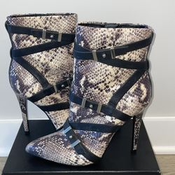 GUESS Vintage Snakeskin Black Stap Bootie